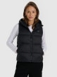  4F Damski bezrękawnik puchowy pikowany z kapturem 4F 4FRAW25TVJAF326  czarny Czarny
