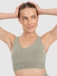 mini: Damski biustonosz do jogi i pilatesu 4F 4FWAW25USBAF210 -  zielony (4)