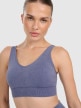 mini: Damski biustonosz do jogi i pilatesu 4F 4FWAW25USBAF210 - niebieski (4)