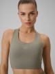mini: Damski biustonosz treningowy z niskim wsparciem 4F 4FWSS26USBAF219  - oliwkowy (4)