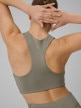 mini: Damski biustonosz treningowy z niskim wsparciem 4F 4FWSS26USBAF219  - oliwkowy (7)