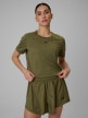 mini: Damski crop top treningowy 4F 4FWSS26TFTSF1806 - khaki (1)