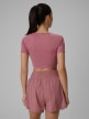 mini: Damski crop top treningowy 4F 4FWSS26TFTSF1812 - różowy (6)