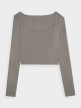 mini: Damski longsleeve crop top 4F 4FRSS24TLONF499 - brązowy (6)