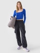 mini: Damski longsleeve crop top 4F 4FRSS24TLONF499 - niebieski (3)