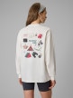 mini: Damski longsleeve z nadrukiem 4F 4FRSS26TSWSF2834 - biały (2)