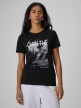 mini: Damski t-shirt z nadrukiem 4F 4FRSS26TTSHF4254 - czarny (1)