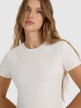 mini: Damski t-shirt basic 4F 4FWAW25TTSHF2712 - biały (4)