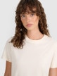 mini: Damski t-shirt basic 4F 4FWAW25TTSHF297 - beżowy (3)