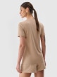 mini: Damski t-shirt basic 4F 4FWMM00TTSHF2356 - beżowy (3)