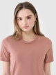 mini: Damski t-shirt basic 4F 4FWSS25TTSHF1991 - beżowy (4)