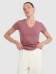  4F Damski tshirt bez nadruku 4F 4FWAW25TTSHF2972  różowy Różowy