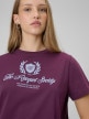 mini: Damski t-shirt boxy z nadrukiem 4F 4FWSS26TTSHF2738 - burgundowy (4)