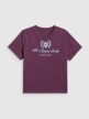 mini: Damski t-shirt boxy z nadrukiem 4F 4FWSS26TTSHF2738 - burgundowy (7)