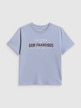 mini: Damski t-shirt boxy z nadrukiem 4F 4FWSS26TTSHF2739 - niebieski (5)