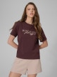 mini: Damski t-shirt boxy z nadrukiem 4F 4FWSS26TTSHF2743 - brązowy (1)