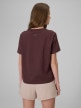 mini: Damski t-shirt boxy z nadrukiem 4F 4FWSS26TTSHF2743 - brązowy (4)