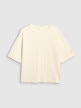 mini: Damski t-shirt oversize 4F 4FWAW25TTSHF2350 - beżowy (6)
