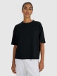 mini: Damski t-shirt oversize z nadrukiem 4F 4FRSS25TTSHF2979 - czarny (7)