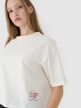mini: Damski t-shirt oversize z nadrukiem 4F 4FWSS25TTSHF1971 - biały (2)