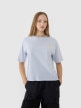  4F Damski tshirt oversize z nadrukiem 4F 4FWSS25TTSHF1996  niebieski Niebieski