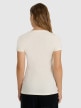 mini: Damski t-shirt slim basic 4F 4FWAW25TTSHF2969 - beżowy (6)