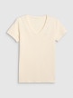 mini: Damski t-shirt slim basic 4F 4FWAW25TTSHF2969 - beżowy (7)