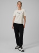 mini: Damski t-shirt z nadrukiem 4F 4FRSS26TTSHF3447 - kremowy (5)