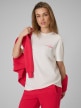  4F Damski tshirt z nadrukiem 4F 4FRSS26TTSHF3449  kremowy Kremowy