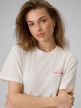 mini: Damski t-shirt z nadrukiem 4F 4FRSS26TTSHF3449 - kremowy (4)