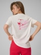 mini: Damski t-shirt z nadrukiem 4F 4FRSS26TTSHF3449 - kremowy (6)