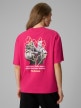 mini: Damski t-shirt z nadrukiem 4F 4FRSS26TTSHF3706 - różowy (3)