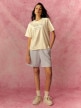 mini: Damski t-shirt z nadrukiem 4F 4FRSS26TTSHF3848 - kremowy (5)