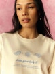 mini: Damski t-shirt z nadrukiem 4F 4FRSS26TTSHF3848 - kremowy (4)