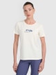  4F Damski tshirt z nadrukiem 4F 4FWAW25TTSHF2713  biały Biały