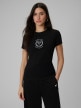  4F Damski tshirt z nadrukiem 4F 4FWSS26TTSHF2723  czarny Czarny