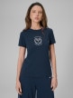  4F Damski tshirt z nadrukiem 4F 4FWSS26TTSHF2723  granatowy Granatowy
