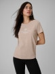  4F Damski tshirt z nadrukiem 4F 4FWSS26TTSHF2724  beżowy Beżowy