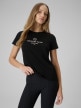  4F Damski tshirt z nadrukiem 4F 4FWSS26TTSHF2724  czarny Czarny
