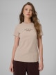  4F Damski tshirt z nadrukiem 4F 4FWSS26TTSHF2742  beżowy Beżowy