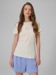 mini: Damski t-shirt z nadrukiem 4F 4FWSS26TTSHF2742 - kremowy (1)