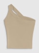 mini: Damski top asymetryczny 4F 4FRSS25TSLEF222 - beżowy (5)