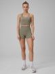 mini: Damskie legginsy krótkie treningowe 4F 4FWSS26TFSTF086 - khaki (7)