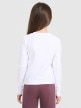 mini: Dziewczęcy longsleeve bez nadruku 4F 4FJRAW25TLONF603 - biały (5)
