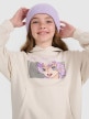 mini: Dziewczęca bluza nierozpinana z kapturem 4F 4FJRAW25TSWSF2294 - biała (4)