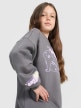 mini: Dziewczęca bluza nierozpinana bez kaptura 4F 4FJRAW25TSWSF2438 - szary (3)