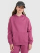  4F JUNIOR Dziewczęca bluza nierozpinana z kapturem 4F 4FJRAW25TSWSF2467  fioletowa Fioletowy