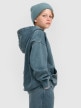 mini: Chłopięca bluza nierozpinana z kapturem 4F 4FJRAW25TSWSM2344 - turkusowa (3)