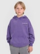  4F JUNIOR Chłopięca bluza nierozpinana z kapturem 4F 4FJRAW25TSWSM2344  fioletowa Fioletowy