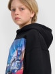 mini: Chłopięca bluza nierozpinana z kapturem 4F 4FJRAW25TSWSM2345 - czarna (4)